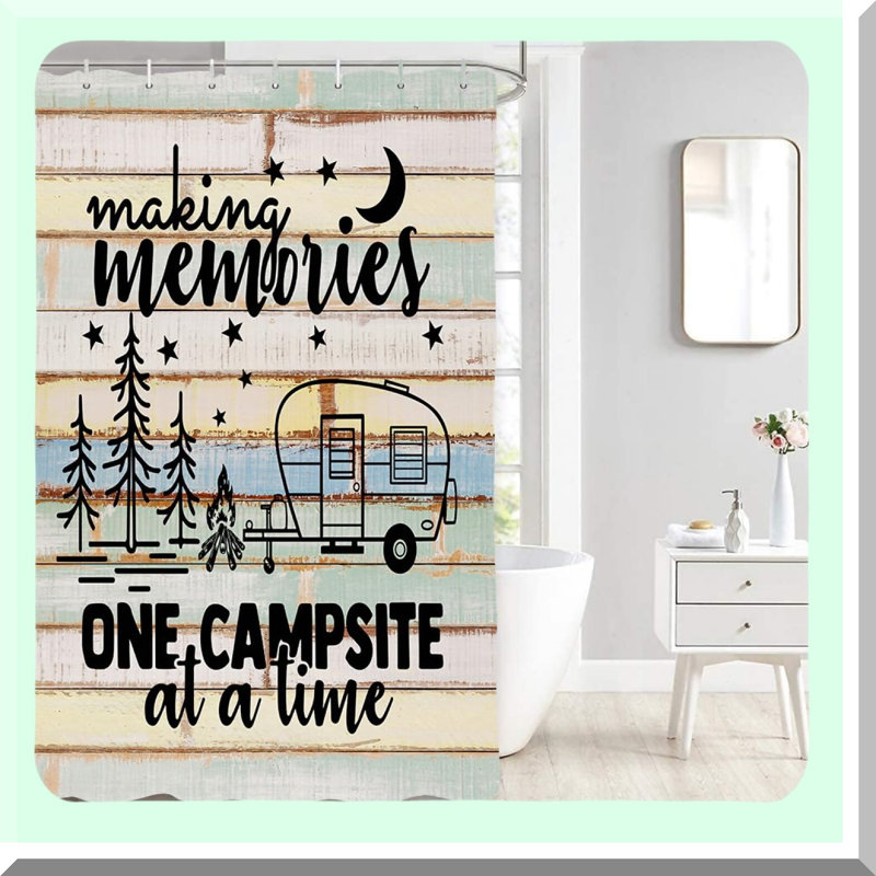 Retro Rustic RV Camper Shower Curtain - Perfect Fit for Travel Trailers