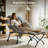 Lazy Chair With Foldable Ottoman, Modern Comfy Lounge Chair, Large Sofa Armchair With Footrest And A Side Pocket, Leisure Reading Chair With Footstool For Bedroom, Living Room, Dorm, Dark Grey-1426192234