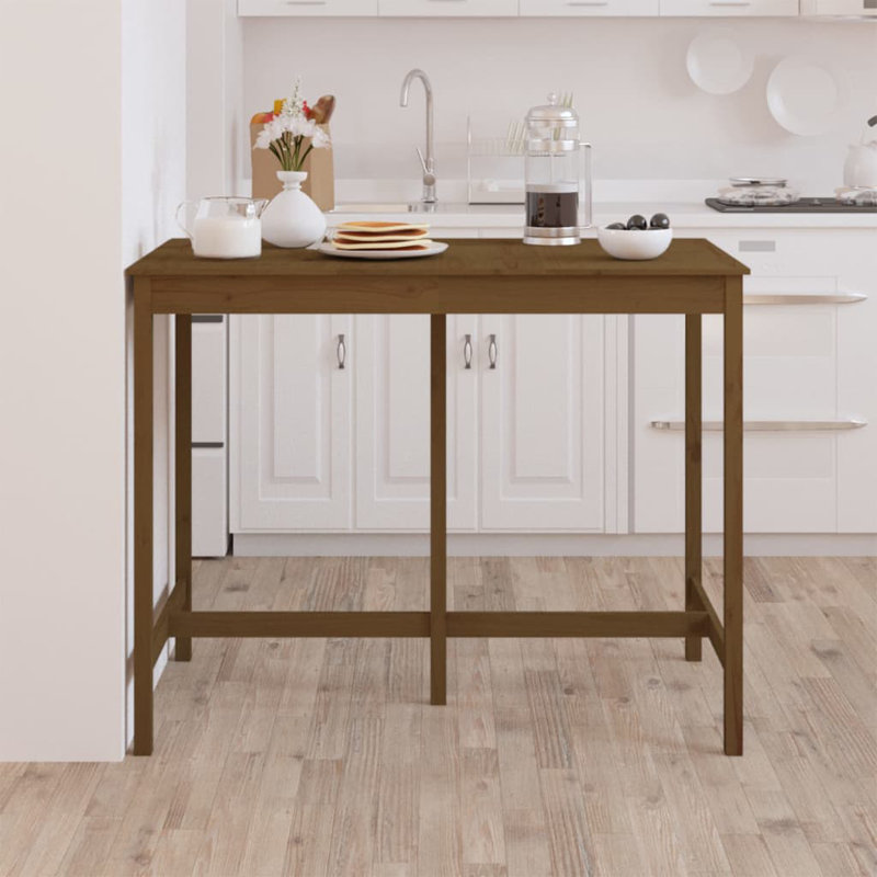 Pine Solid Wood Dining Table, Honey Brown