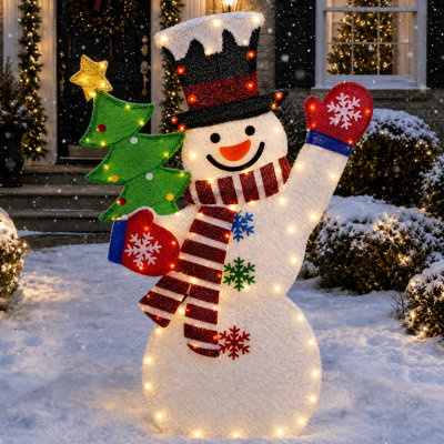 Weather Resistant Steel Staked Christmas Garden Stake
