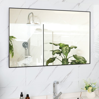 Oversized Mirror With Metal Frame - -Proof Design Ideal For Various Spaces Like Bathroom, Bedroom, Living Room, Dressing Room Entrance