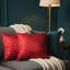 Kraft Indoor / Outdoor Floral Red Square Throw Cushion Cover Pack Of 4