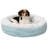 Plush & Diamond Print Calming Donut Dog Bed-1736152222-1736152208