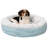 Plush & Diamond Print Calming Donut Dog Bed-1736152223-1736152209