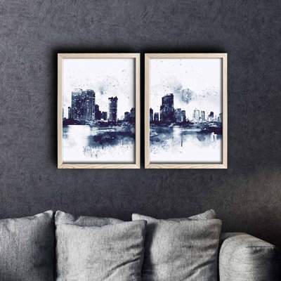 Elegant Decorative Framed MDF Paintings (2 Pieces), 100% Wooden Frame, 30.7 x 20.9 inches Each | 100% MDF with 0.12-inch Thickness | Perfect for Living Room & Office Decor, Stylish and Modern Design