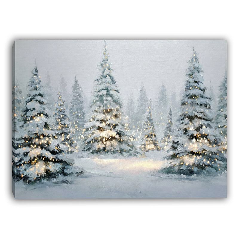 Art mural sur toile Twilight Lights in Winter Grove, H 16 po x l 12 po