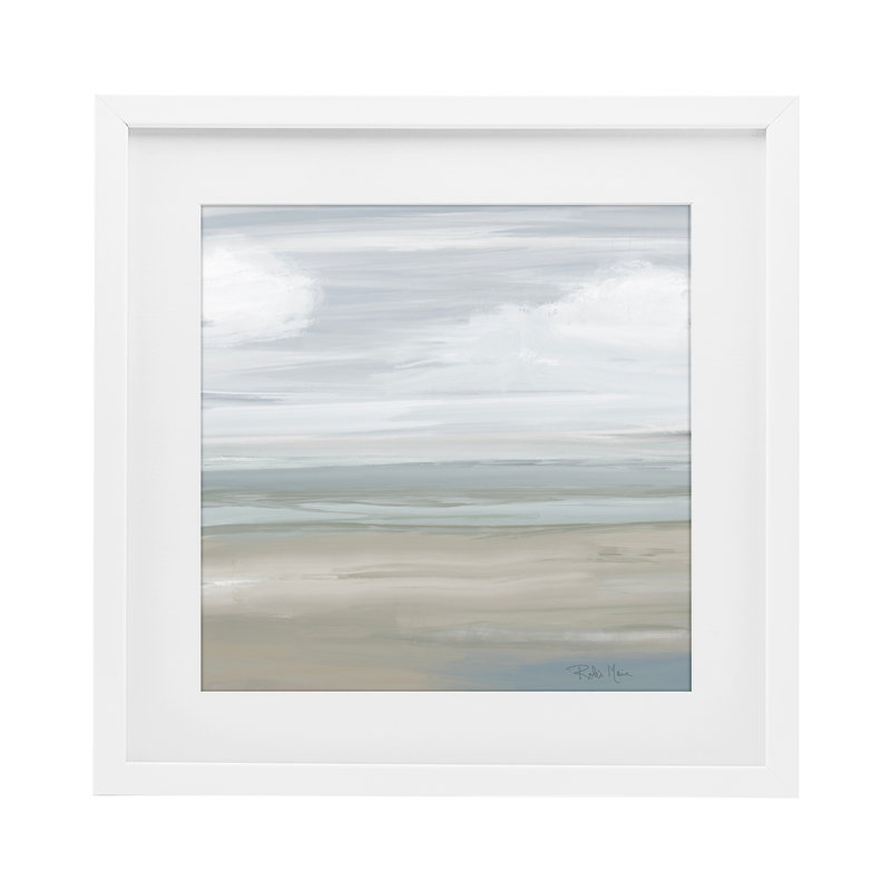 «Three Day Peaceful Landscape», reproduction sous verre encadrée, design par Robin Maria, Cadre blanc côtier