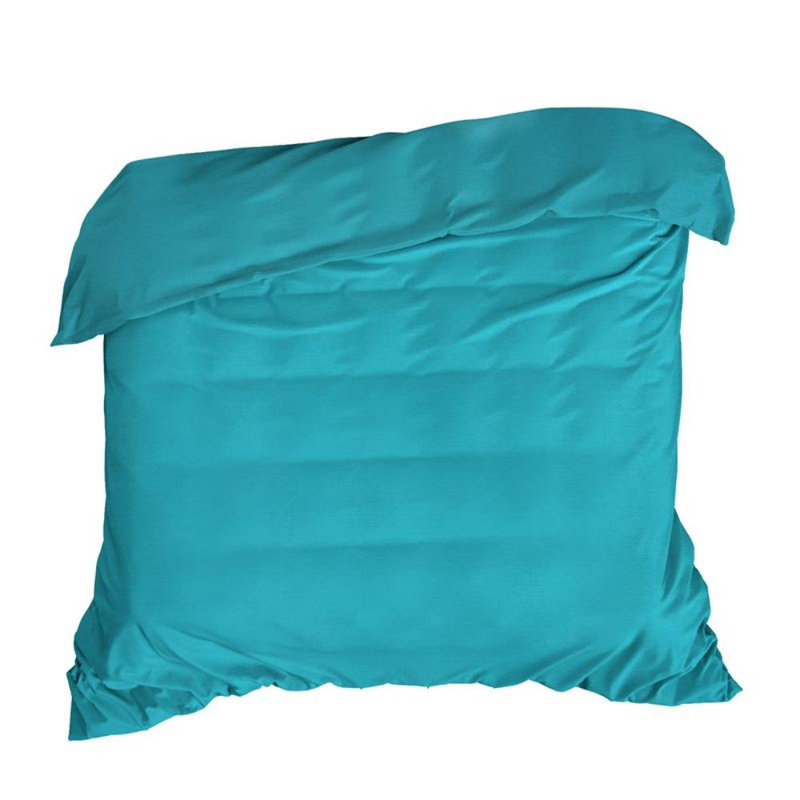 Grae Cotton Solid Colour Duvet Cover Set with Pillowcases Included, Single - 1 Pillowcase (70 x 80 cm), Turquoise