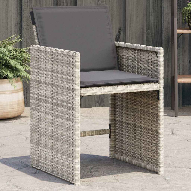 Outdoor Patio Dining Armchair with Cushion, Anthracite, Light Grey