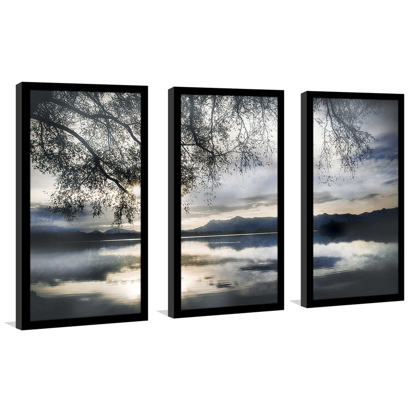 " Staffelsee Lake " 3 - Pieces, 33.5" H x 52.5" W x 1" D