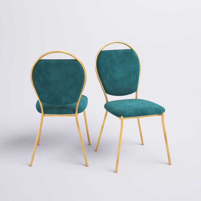 Chaises d'appoint rembourrées en velours Kayda, Vert
