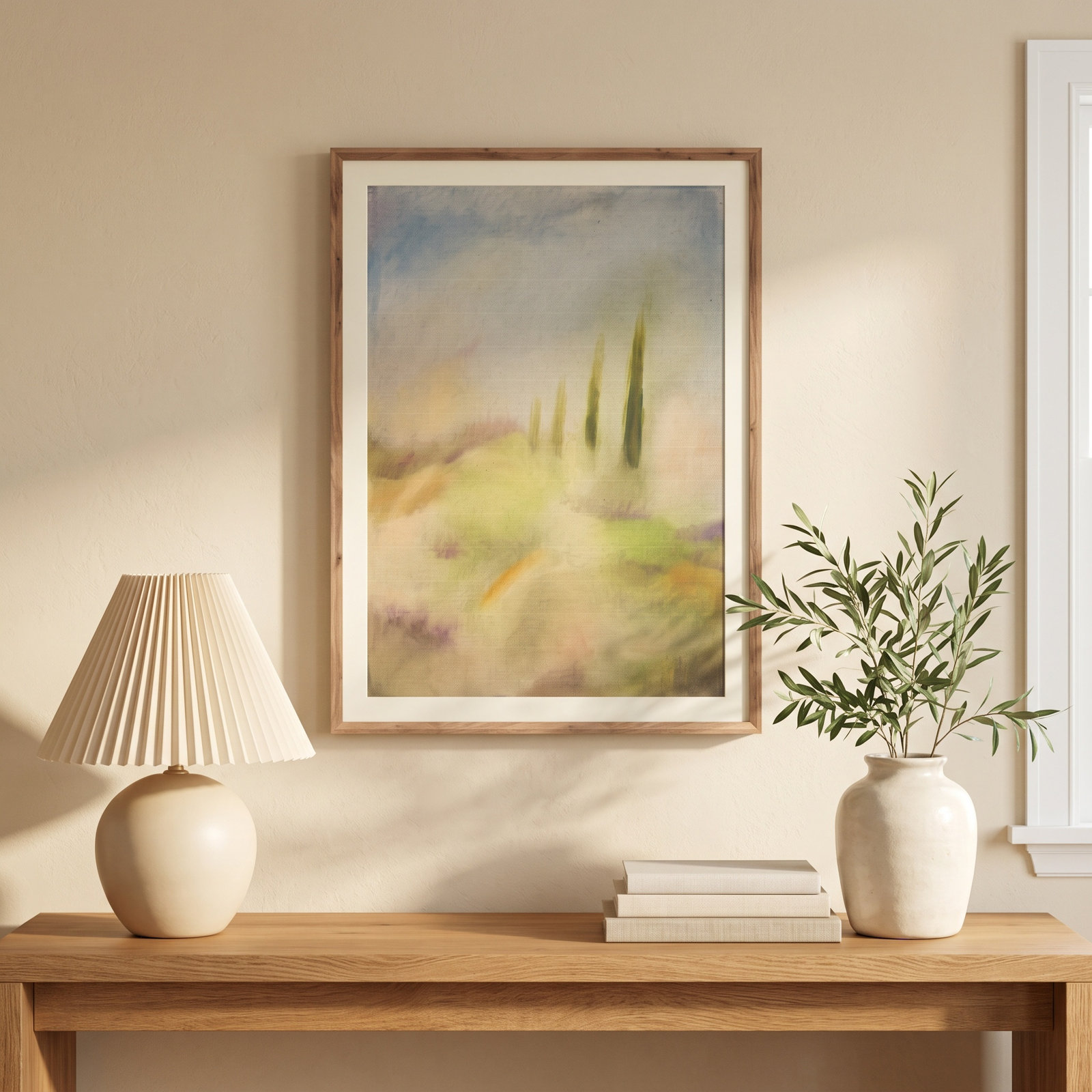 Tuscan Painting by Jess Engle, Rustic Walnut Framed, 24" H x 18" W