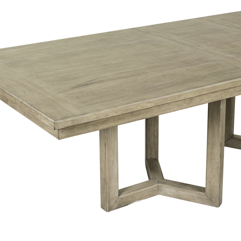 Ensemble de table de salle à manger à double piédestal 6 personnes Aason, 7 pièces : table, 6 chaises