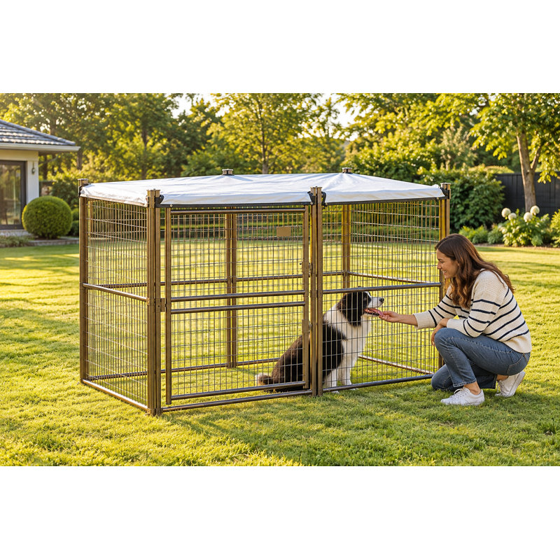 Pare-soleil réversible pour chenil modulaire de 1,2 m x 2,4 m – Imperméable et protection UV