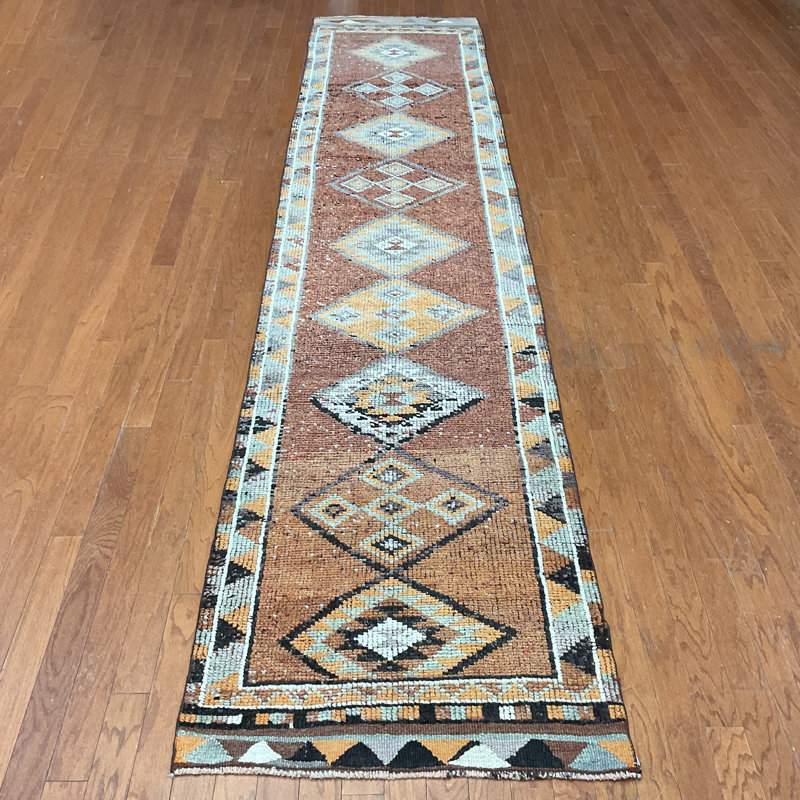  Handmade Turkish Oushak Wool Runner