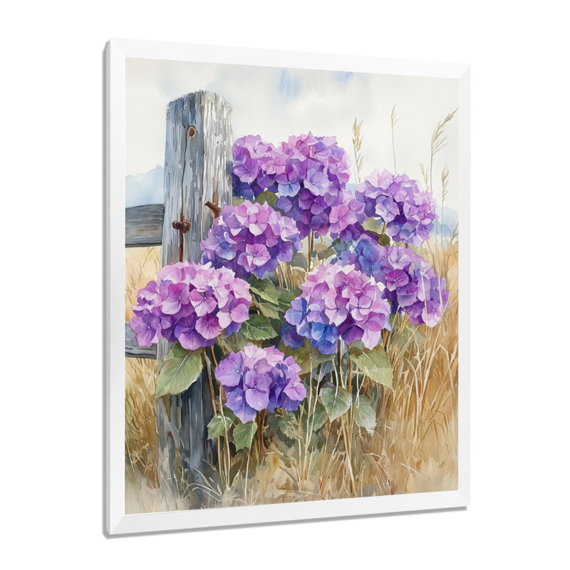 Emily - Floral Wall Art, H 32 po x l 24 po, Reproduction encadrée d'une seule photo, Blanc