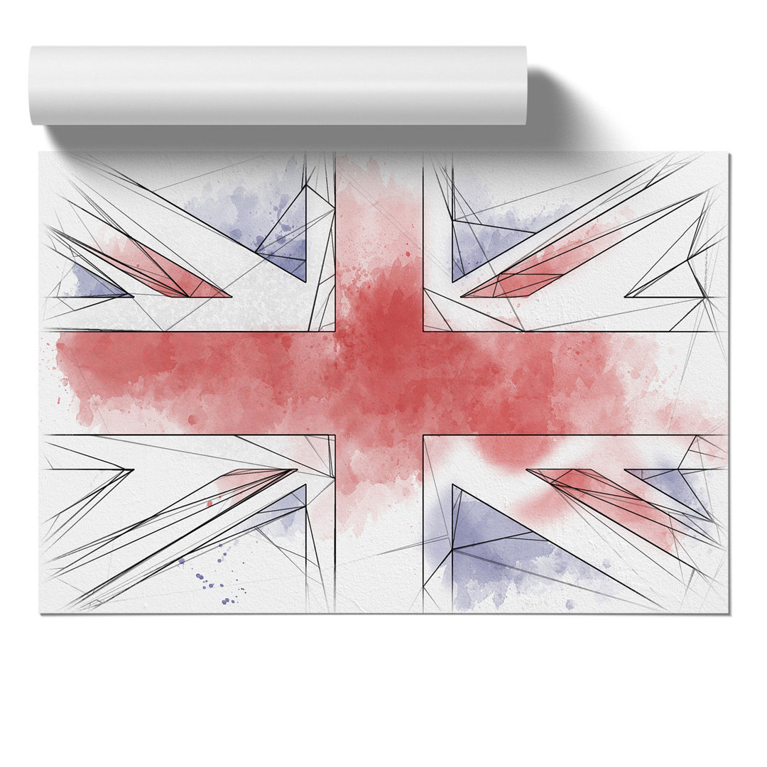 Union Jack British Flag Sketch - Frameless Print