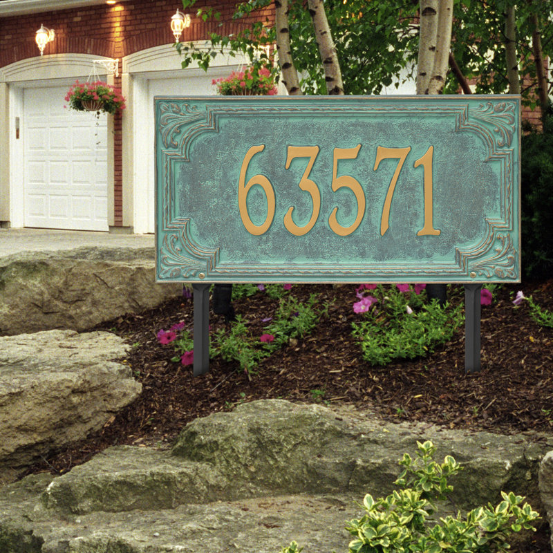 Plaque d'adresse sur 1 ligne Signature Series, Bronze, Oui, Vert-de-gris