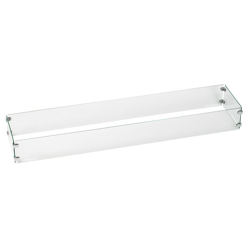 Polished Tempered Glass Flame Guard for 30" Linear Fire Pit