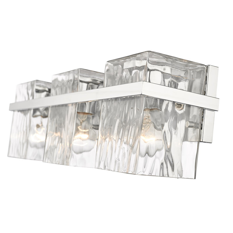 Éclairage pour meuble-lavabo Arene, Chrome chrome, 7"H x 22.25"W x 5.5"D, 3 Lights