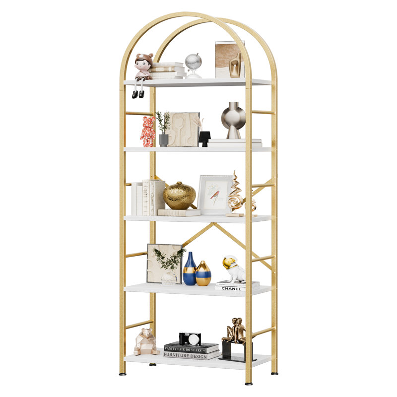  Sigourney 67'' H x 23.6'' W Etagere Bookcase, Gold