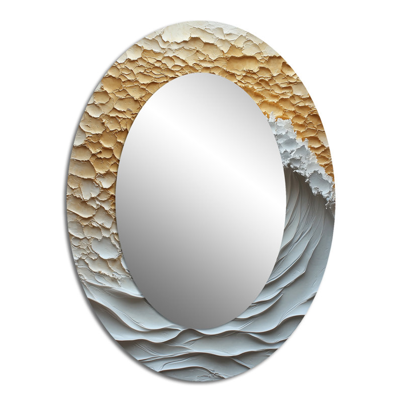 Miroir mural ovale beige et blanc, 40 po x 30 po