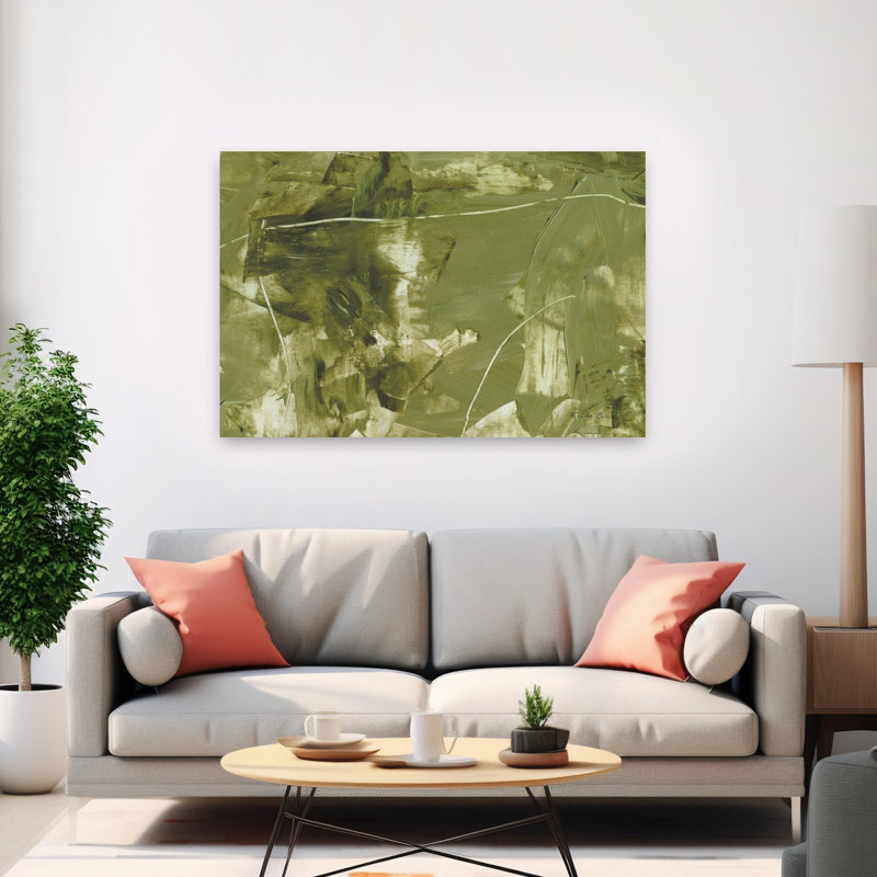 «Forest Mood Abstract», reproduction d'art murale organique contemporaine, H 40 po x l 60 po