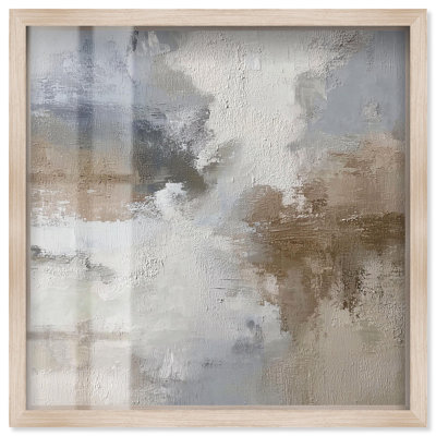 Décoration murale Gesso Impressions I Shadowbox Print par Art Remedy, cadre blond, 17 x 17