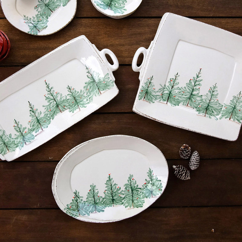 Lastra Holiday Stoneware Platter, 13.5" L x 10" W