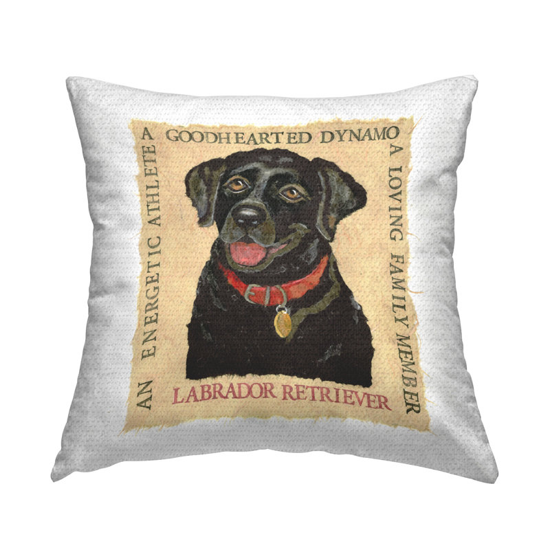Coussin décoratif amusant à imprimé Labrador Labrador par Nancy Overton