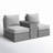 Ensemble de conversation pour 2 personnes avec coussins Athelene