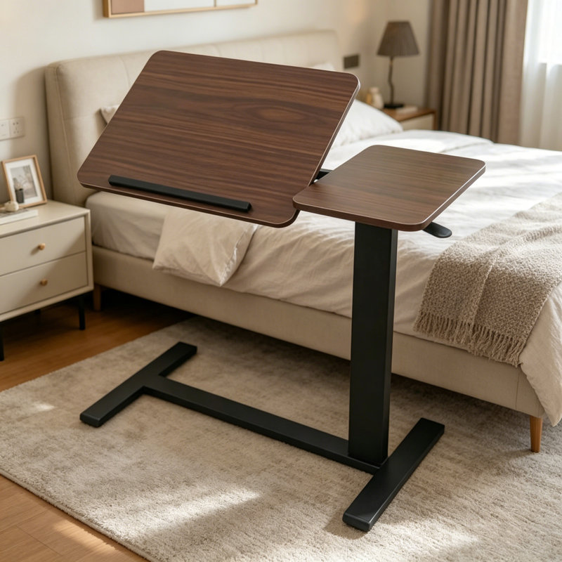 Table de chevet pliante, Noyer / noir