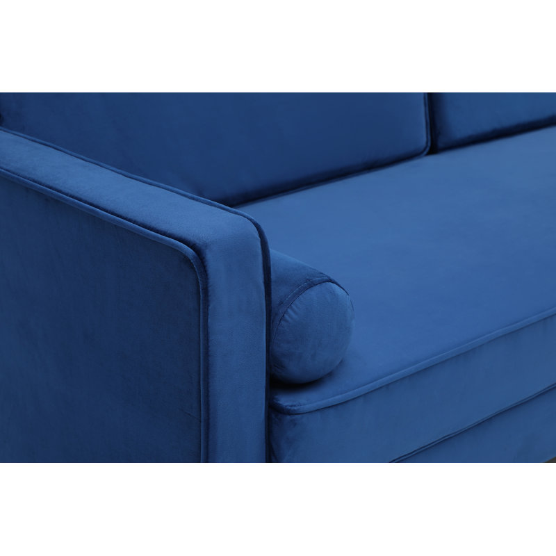 Finland 3 Seater Velvet Sofa, Navy