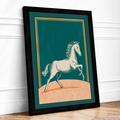 Trotting Horse Vintage - Framed Print