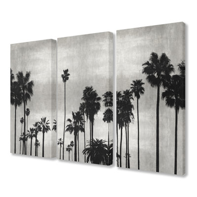 «Photographie Palm Tree Silhouette Scene Triptych», ensemble de 3 reproductions de photos