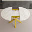 Table à manger ronde moderne et simple avec pales extensibles, base en acier au carbone en X, robuste et durable, convenant aux restaurants, petits appartements et cuisines (peut accueillir 4 à 6 personnes)