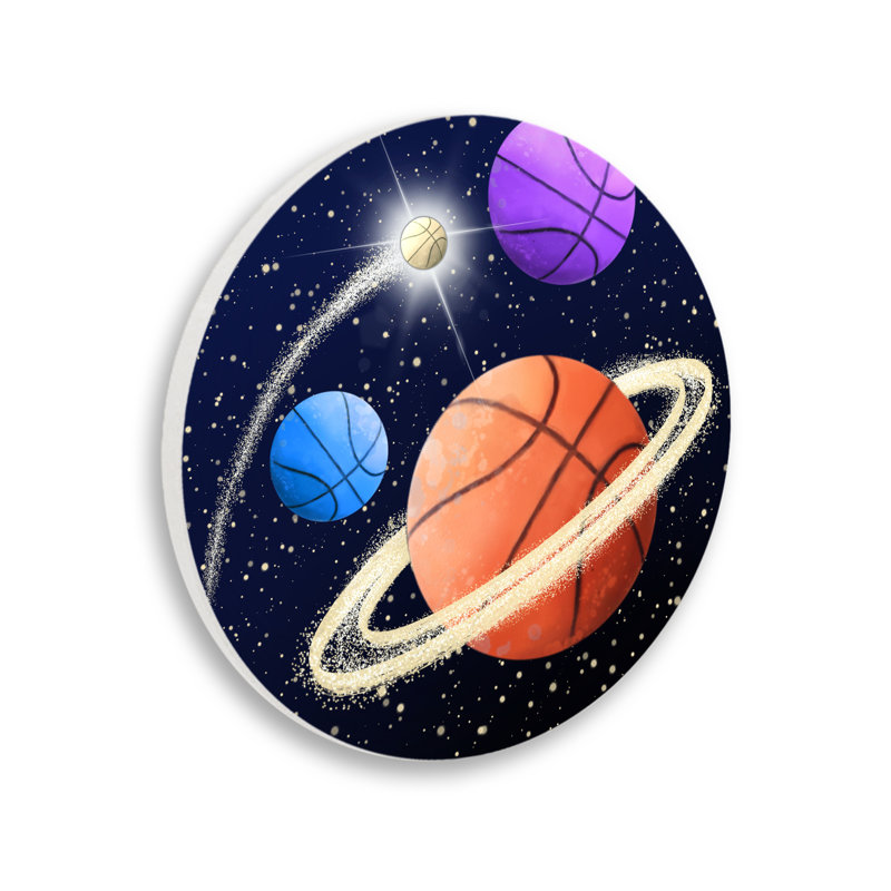 Plaque murale Basketball Space Planets, design par Matthew Piotrowicz