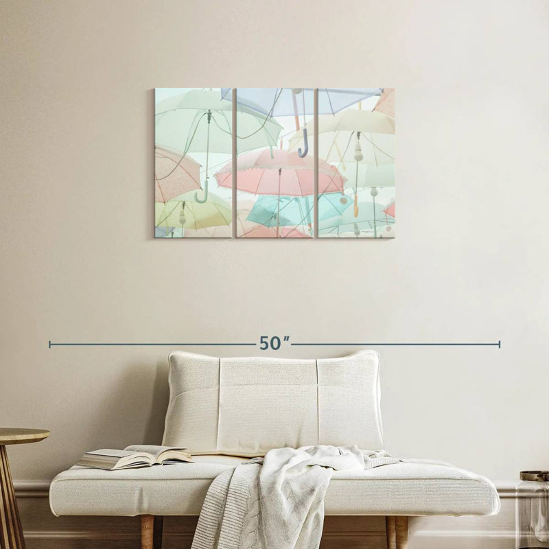 Parasols pastel, H 20 po x l 33 po