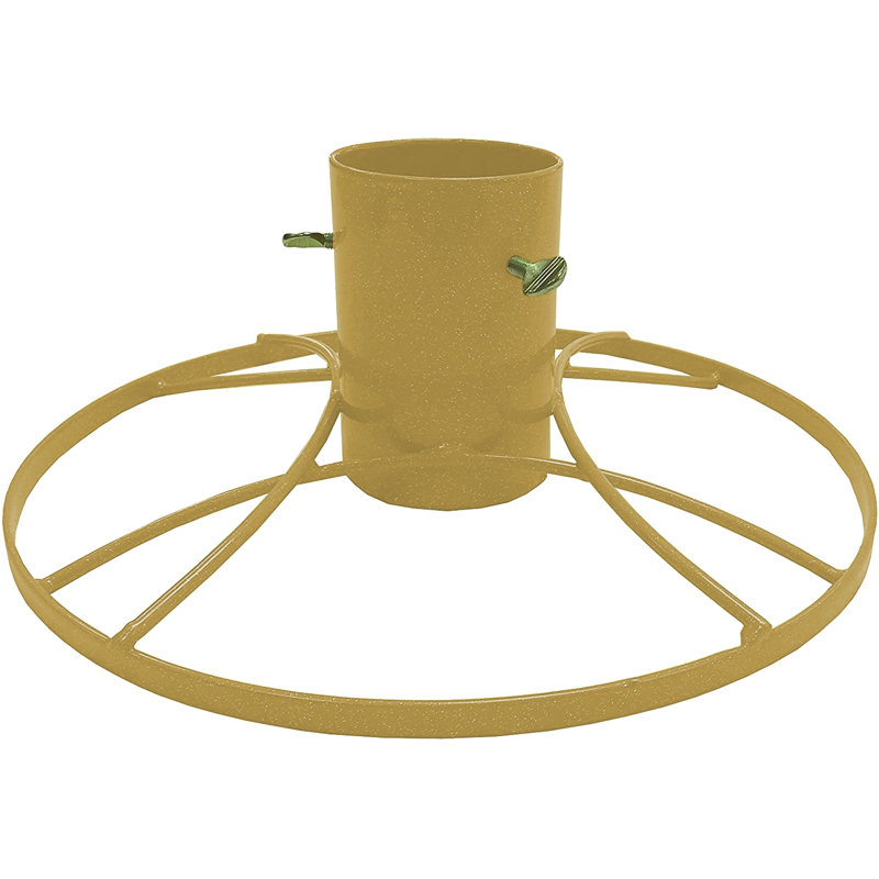 Steel Live Tree Stand For Max. Tree Height 3.1 - 3.6m, Gold, 24cm H x 51cm W x 51cm D
