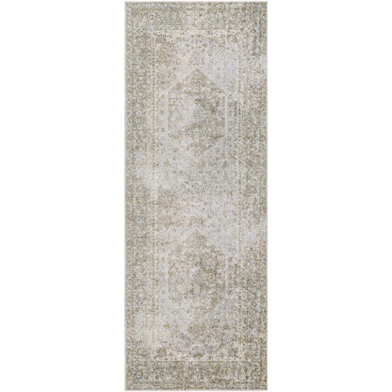 Tapis oriental en polyester tissé à la machine Binyer Kinyon, Tapis de couloir 2 pi 7 po x 7 pi 3 po