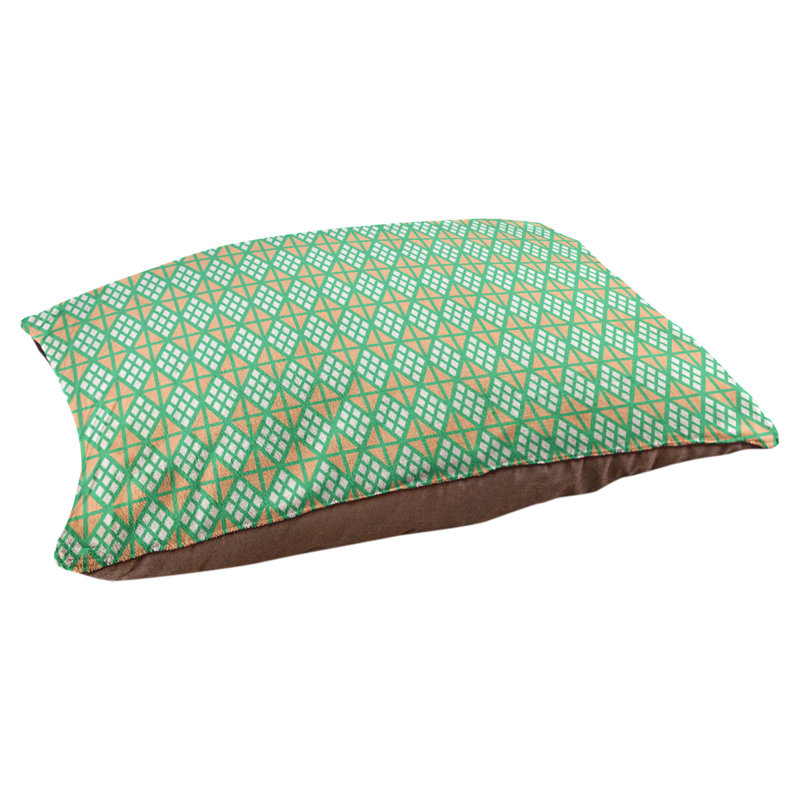 Coussin diamants Byrge, Très grand (l 52 po x P 42 po x H 17 po), Vert / Orange