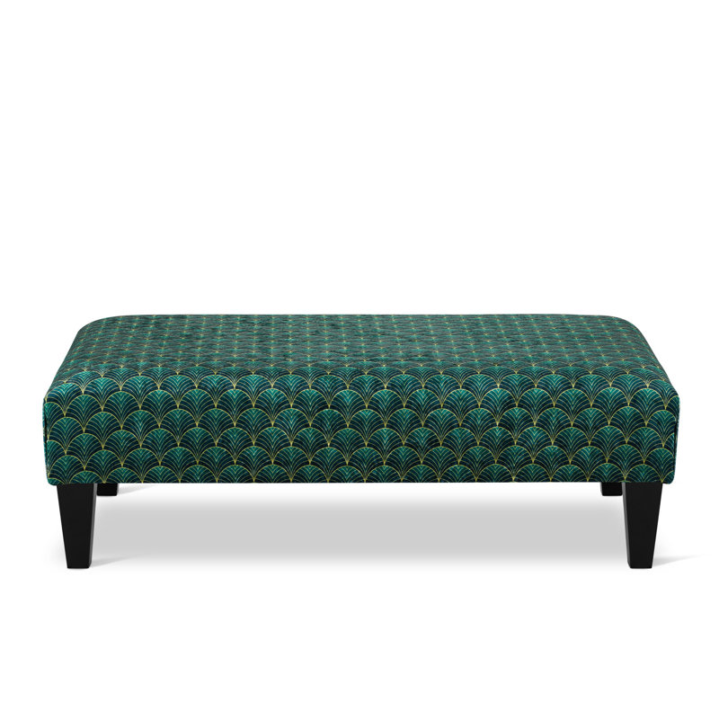 Aaven 120cm Wide Velvet Rectangle Ikat Cocktail Ottoman