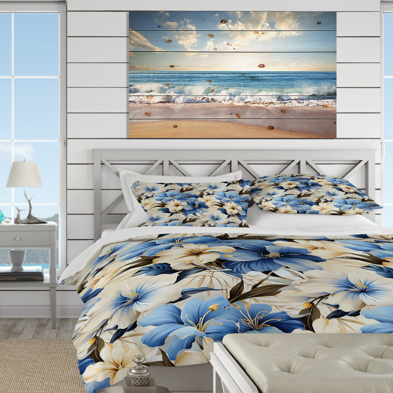 Literie Azure Oasis, Housse de couette pour très grand lit et 2 très