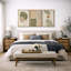 «Mid Century Modern Boho», feuille organique tropicale organique, images chaudes abstraites neutres, impression sur toile encadrée, 3 pièces-79731281-79731283