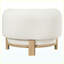 Chaise d'appoint moderne à dossier demi-tonneau pour salon ivoire et naturel-130375269