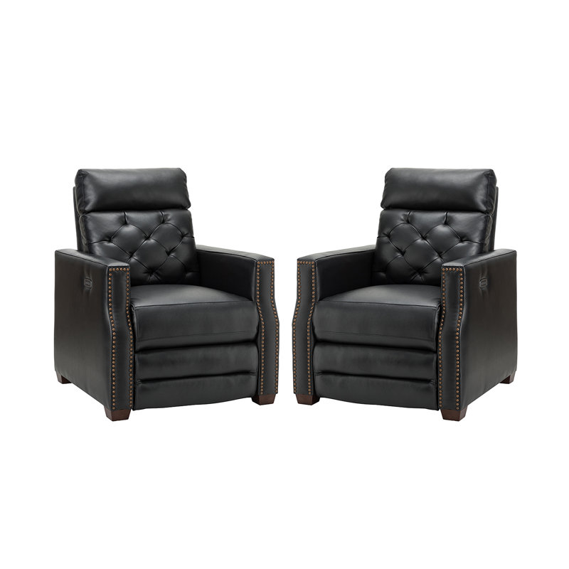 Fauteuil inclinable électrique en cuir véritable de 31,50 po Saxby