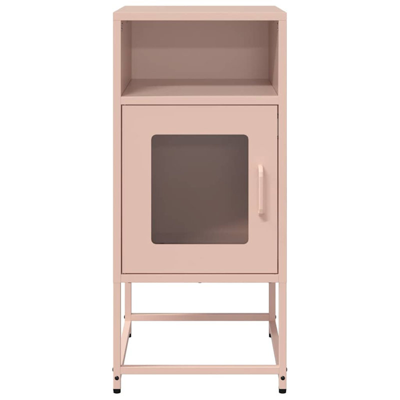 Beautrice 36cm W Steel Bedside Table, Pink