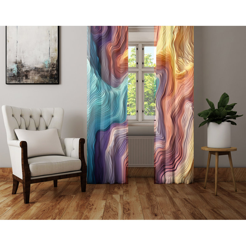 Paire de rideaux semi-transparents en polyester Betuel, L 40 po x L 52 po