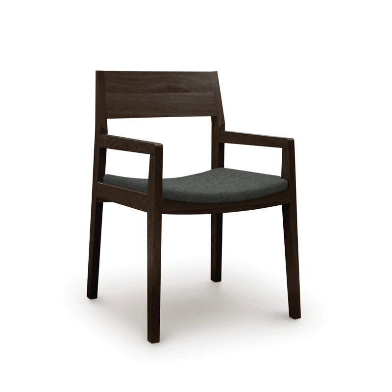 Iso Microsuede Arm Chair, Onyx Microsuede, Smoke Cherry