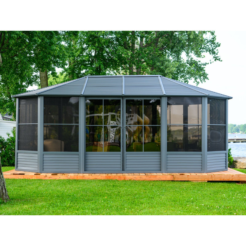 Florence Solarium with Metal Roof, Slate, Slate, 18 Ft. W x 12 Ft. D